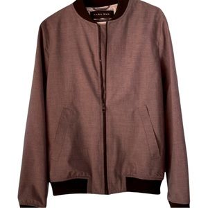 Zara Man Grey/Black Lightweight Bomber Jacket